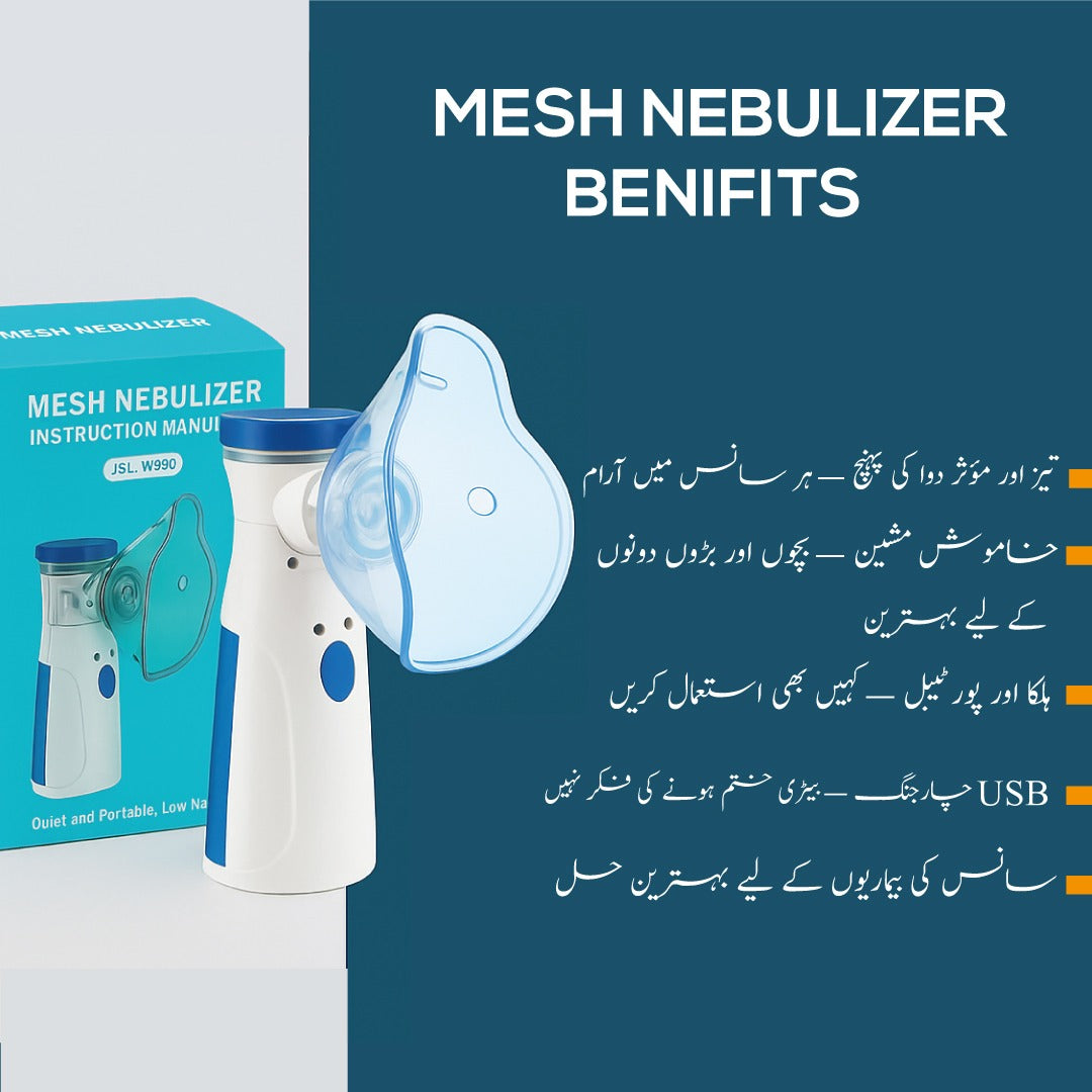 Mesh Portable Nebulizer Machine – Mini Inhaler for Kids & Adults